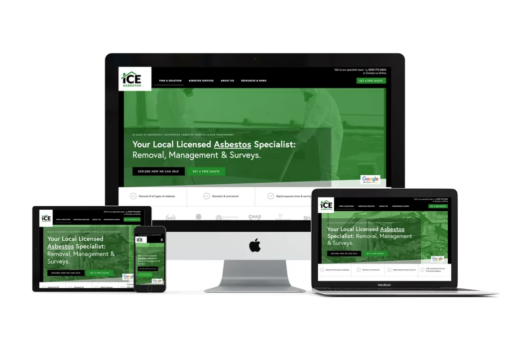 website design for ICE Asbestos